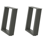 Gambe per Tavolino da Caff¨¨ a Forma di U 2 pz-Set di 2 Gamba per Tavolo Antracite 38x(42-43) cm Acciaio 882262