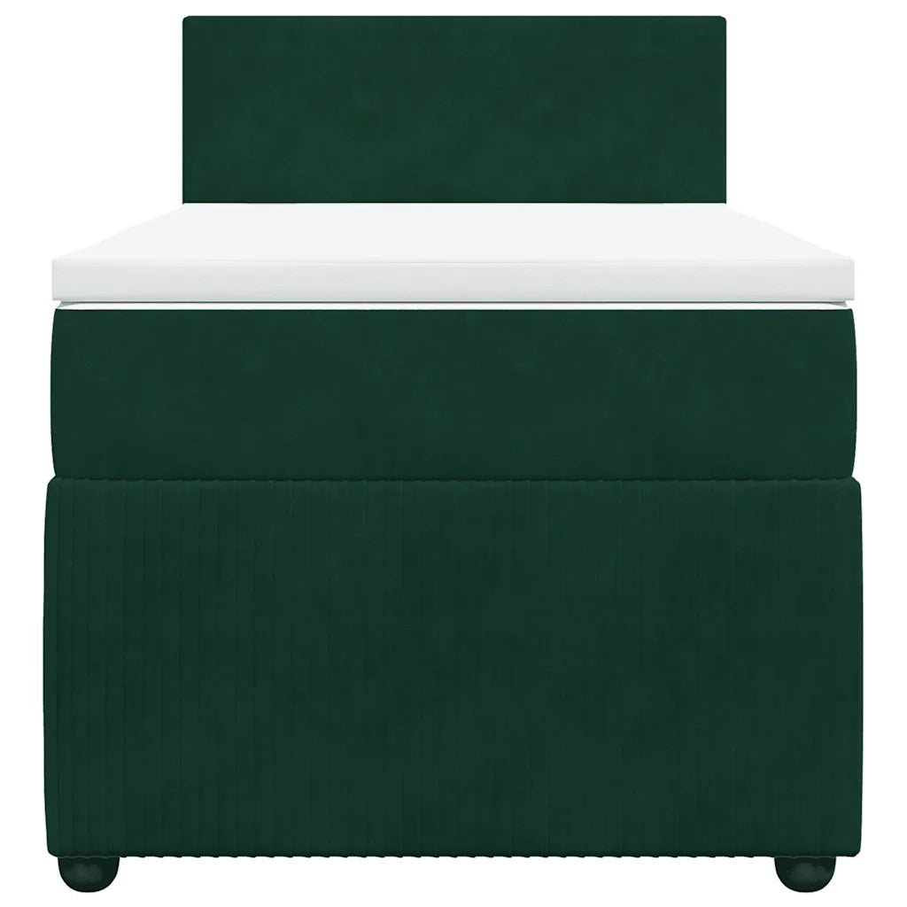 Giroletto a Molle con Materasso Verde Scuro 100x200 cm Velluto