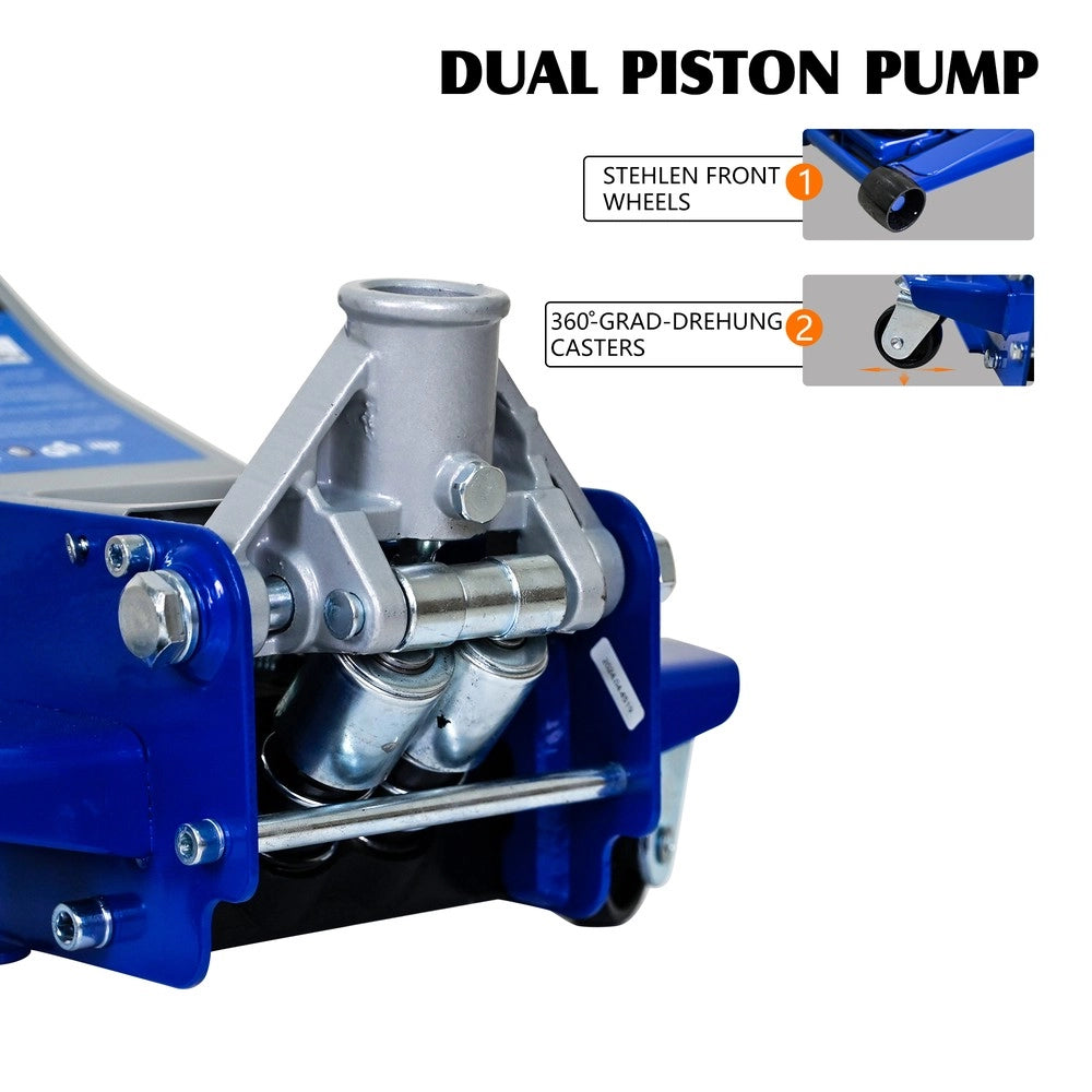 Cric Idraulico a Pantografo 3 Tonnellate con Pompa a Doppio Pistone ¨C MINIMAL ¨C Acciaio
