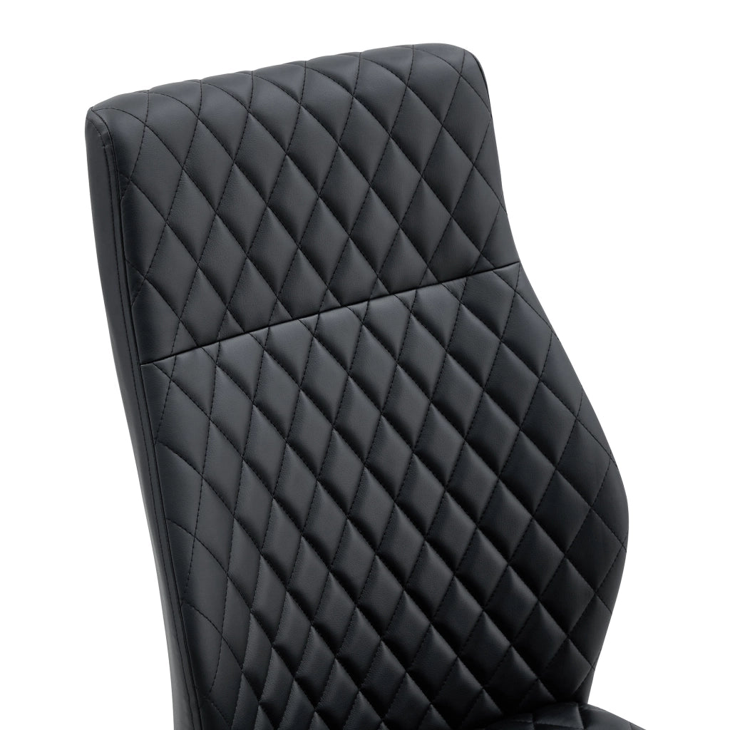 SEDIA DA PRANZO 2 PEZZI Schienale alto 100 cm Nero PU e metallo