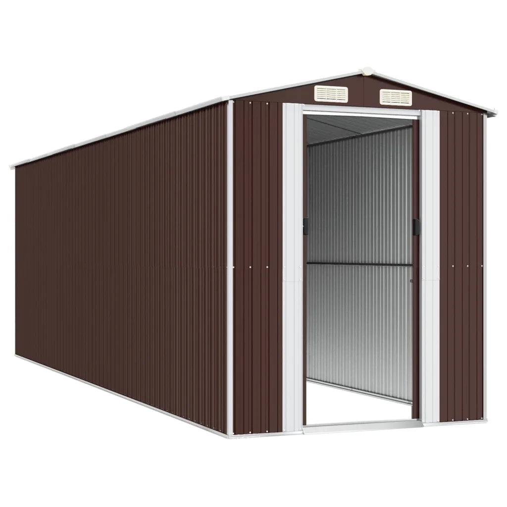 Capanno da Giardino Marrone Scuro 192x606x223cm Acciaio Zincato 3147465
