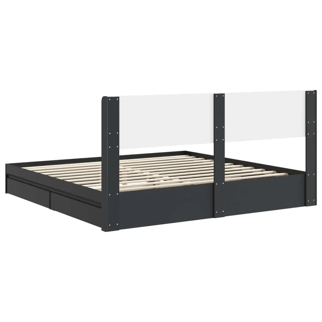 Struttura del letto con stoccaggio e testata 3 pcs-Giroletto con contenitore 408182