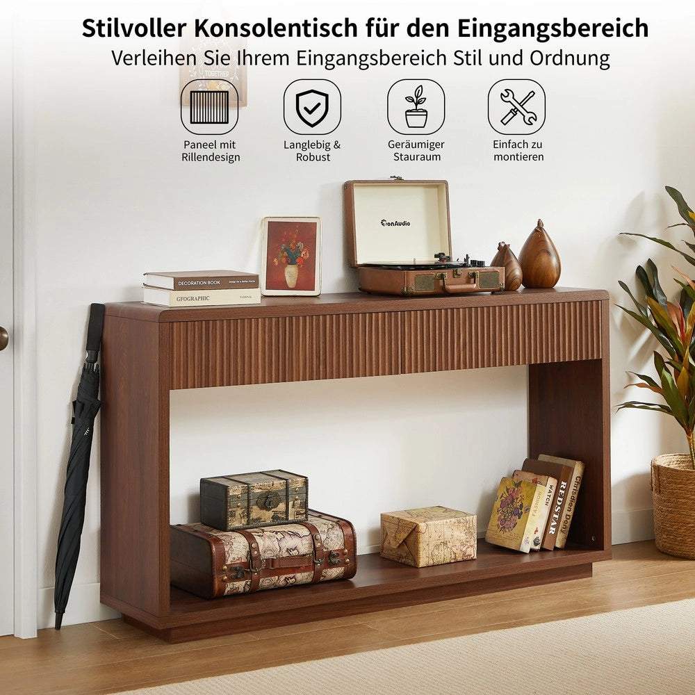 Consolle per ingresso ¨C Minimal ¨C Rovere 150cm con cassetti e ripiano