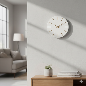 Orologio da Parete  Ø40x5 cm in Legno TimeLine Bianco