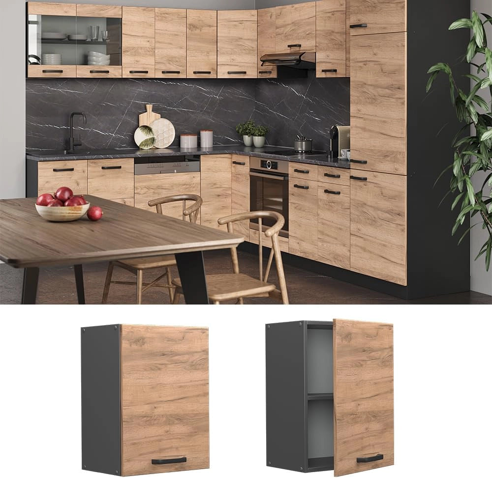 Pensile da cucina R-Line, Quercia dorata, 45 cm, per la libera combinazione all'interno di sistemi cucina modulari