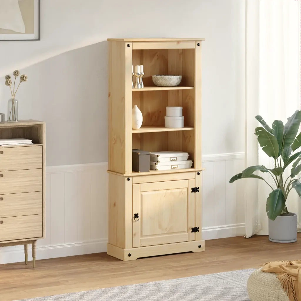 Credenza-Buffet-Armadio da cucina Corona 74x38x170 cm in Legno Massello di Pino