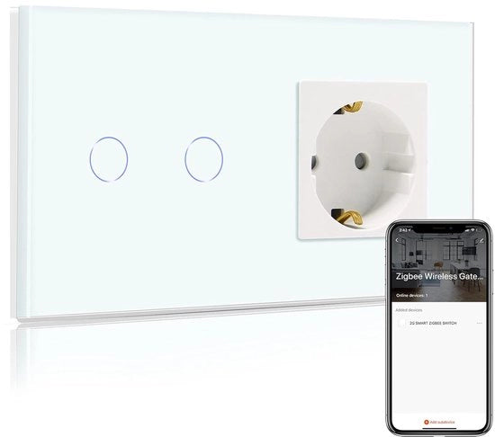 Wandschakelaar ZigBee intelligente con controllo tramite smartphone e comando vocale
