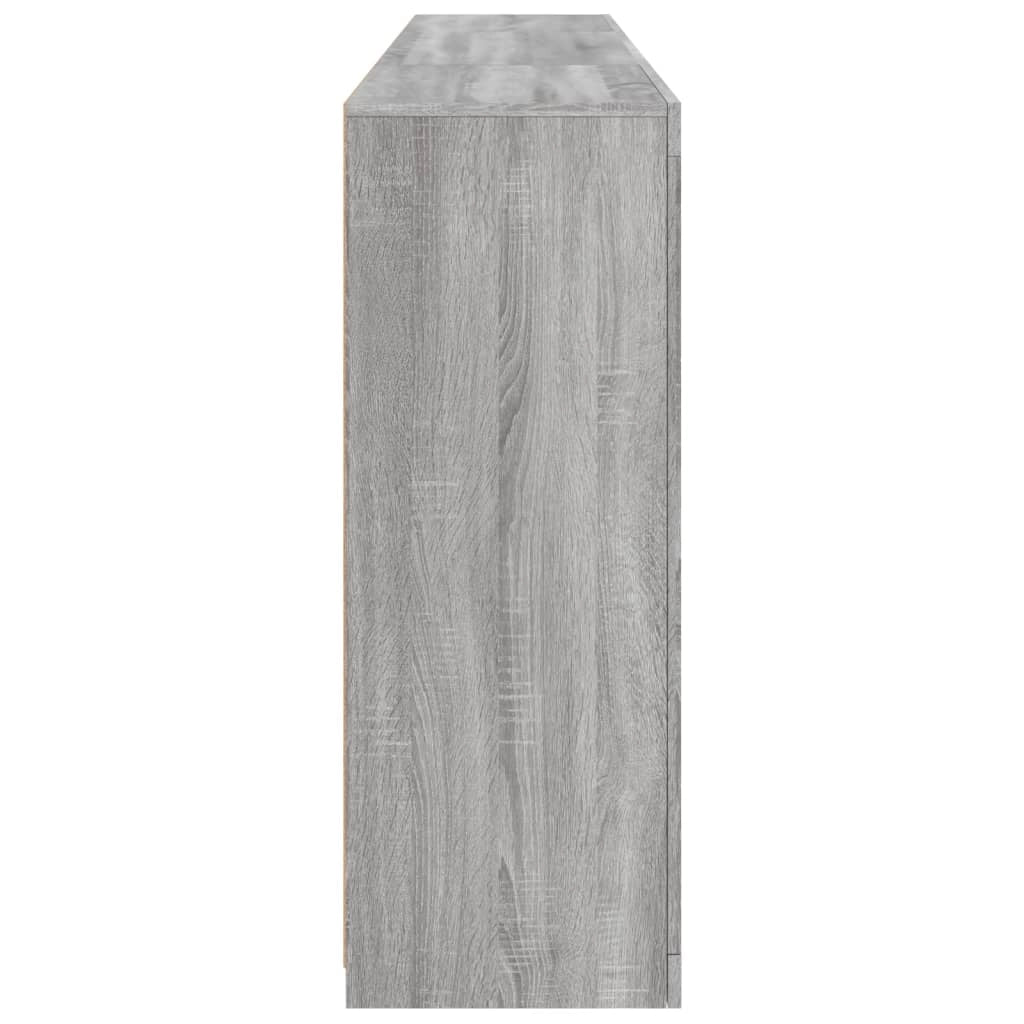 Buffet credenza cassettiera armadio mobile contenitore organizer per cucina soggiorno salotto con luci LED Sonoma 202 x 37 x 100 cm grigio 02_0030065