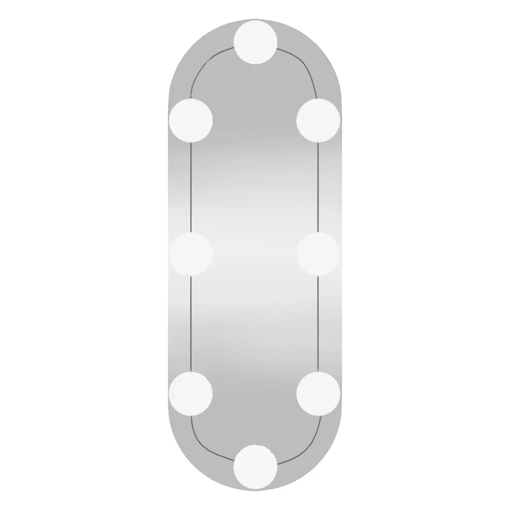 Specchio da Parete con Luci LED 15x40 cm Vetro Ovale 3189158
