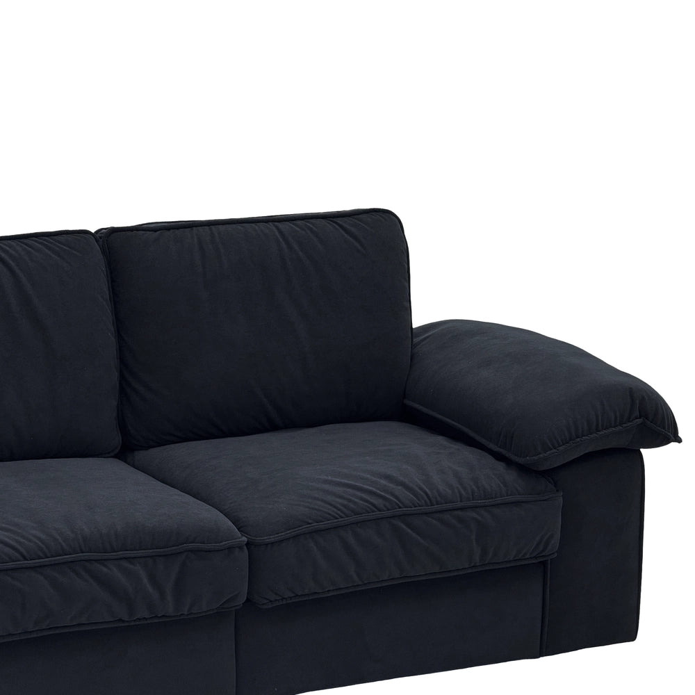 Divano 2 posti con contenitore ¨C Minimal ¨C Tessuto, struttura in legno, nero