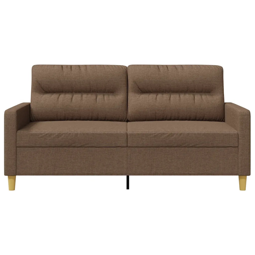 Divano a 2 Posti Marrone 140 cm in Tessuto 359238