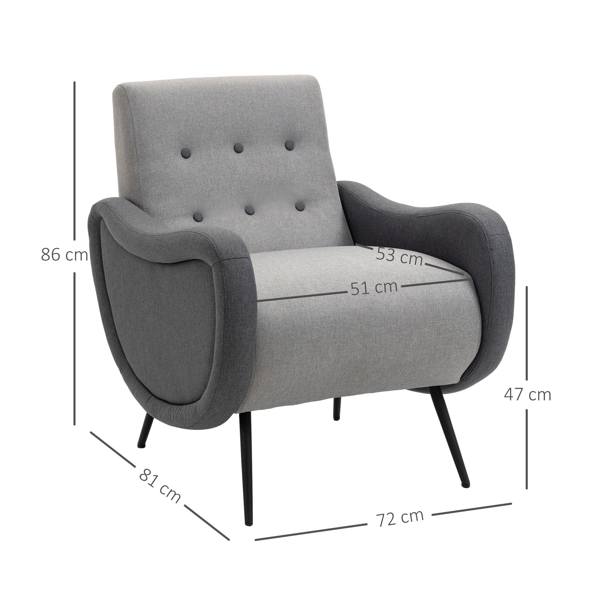 EASYCOMFORT  Poltrona Imbottita in Tessuto - Grigio Chiaro