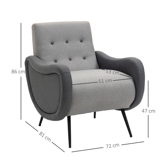 EASYCOMFORT  Poltrona Imbottita in Tessuto - Grigio Chiaro