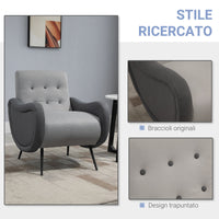 EASYCOMFORT  Poltrona Imbottita in Tessuto - Grigio Chiaro