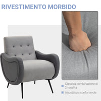 EASYCOMFORT  Poltrona Imbottita in Tessuto - Grigio Chiaro