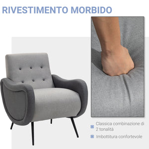 EASYCOMFORT  Poltrona Imbottita in Tessuto - Grigio Chiaro
