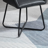 EasyComfort Set 2 Sedie Moderne per Sala da Pranzo, Cucina o Soggiorno, Sedie Imbottite in Similpelle Nera 60x56.5x85cm