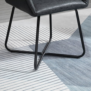 EasyComfort Set 2 Sedie Moderne per Sala da Pranzo, Cucina o Soggiorno, Sedie Imbottite in Similpelle Nera 60x56.5x85cm