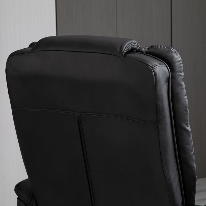 EASYCOMFORT  Set Poltrona Relax e Pouf Poggiapiedi, Girevole a 360° e Reclinabile, Similpelle PU