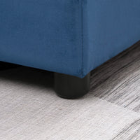 Easycomfort Divano Letto Angolare 3 Posti Effetto Velluto e Chaise Longue con Contenitore, 232x141x85cm, Blu