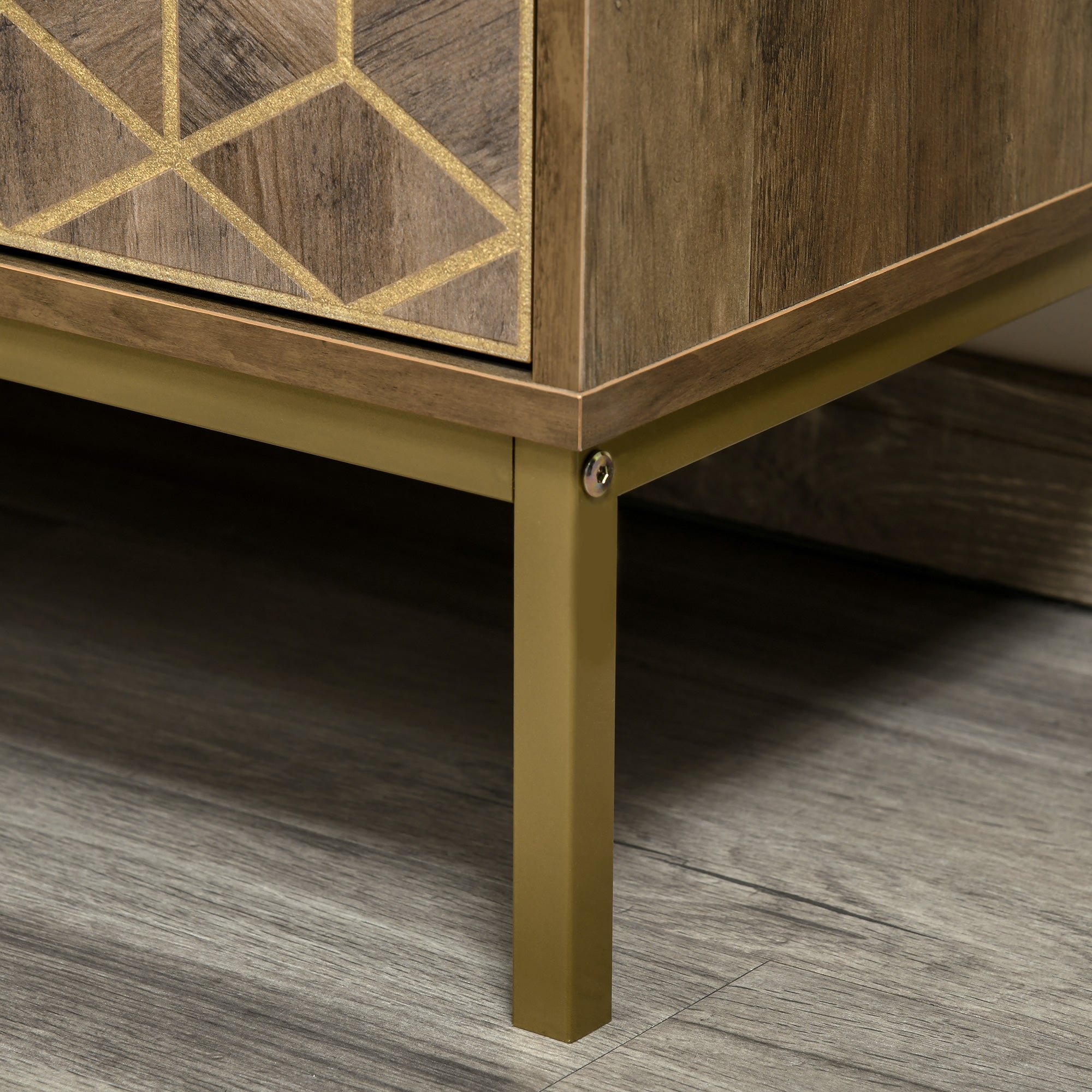 EASYCOMFORT  Mobile da Ingresso Moderno con Decori Dorati e Gambe in Acciaio, 99x39x75.5cm