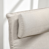 EASYCOMFORT  Poltrona Relax con Pouf Poggiapiedi, Poltrona in Legno e Tessuto Effetto Lino con Cuscino Poggiatesta, 67x69x100cm, Grigio