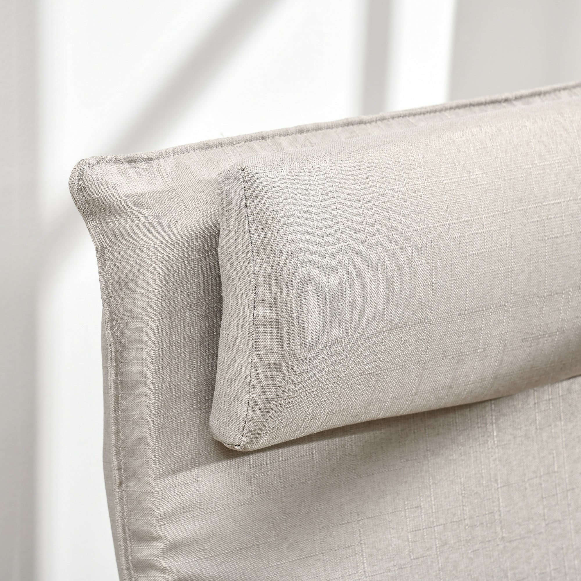 EASYCOMFORT  Poltrona Relax con Pouf Poggiapiedi, Poltrona in Legno e Tessuto Effetto Lino con Cuscino Poggiatesta, 67x69x100cm, Grigio