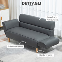 Easycomfort Divano 2 Posti Convertibile in Divano Letto Singolo con Braccioli Regolabili, 164x71x75cm