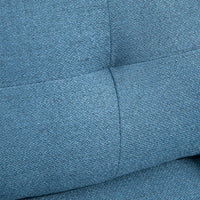 Easycomfort Poltrona Moderna da Soggiorno e Camera da Letto con Seduta Imbottita e Tessuto Effetto Lino, 76x68x80 cm, Blu