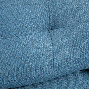 Easycomfort Poltrona Moderna da Soggiorno e Camera da Letto con Seduta Imbottita e Tessuto Effetto Lino, 76x68x80 cm, Blu