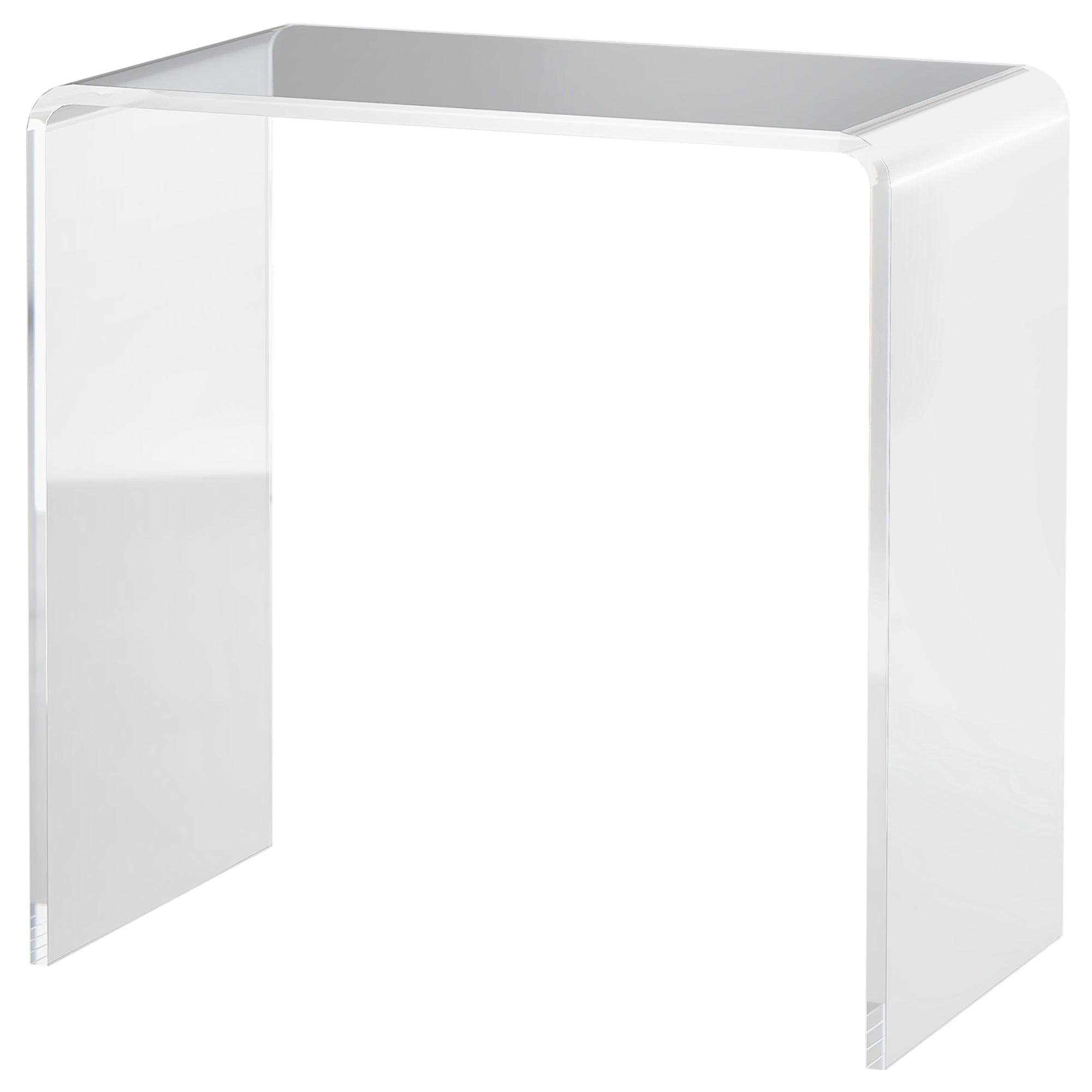 Easycomfort Tavolino da Salotto in Acrilico a U con Bordi Lisci e Angoli Arrotondati, 53.5x30.5x53.5 cm, Trasparente