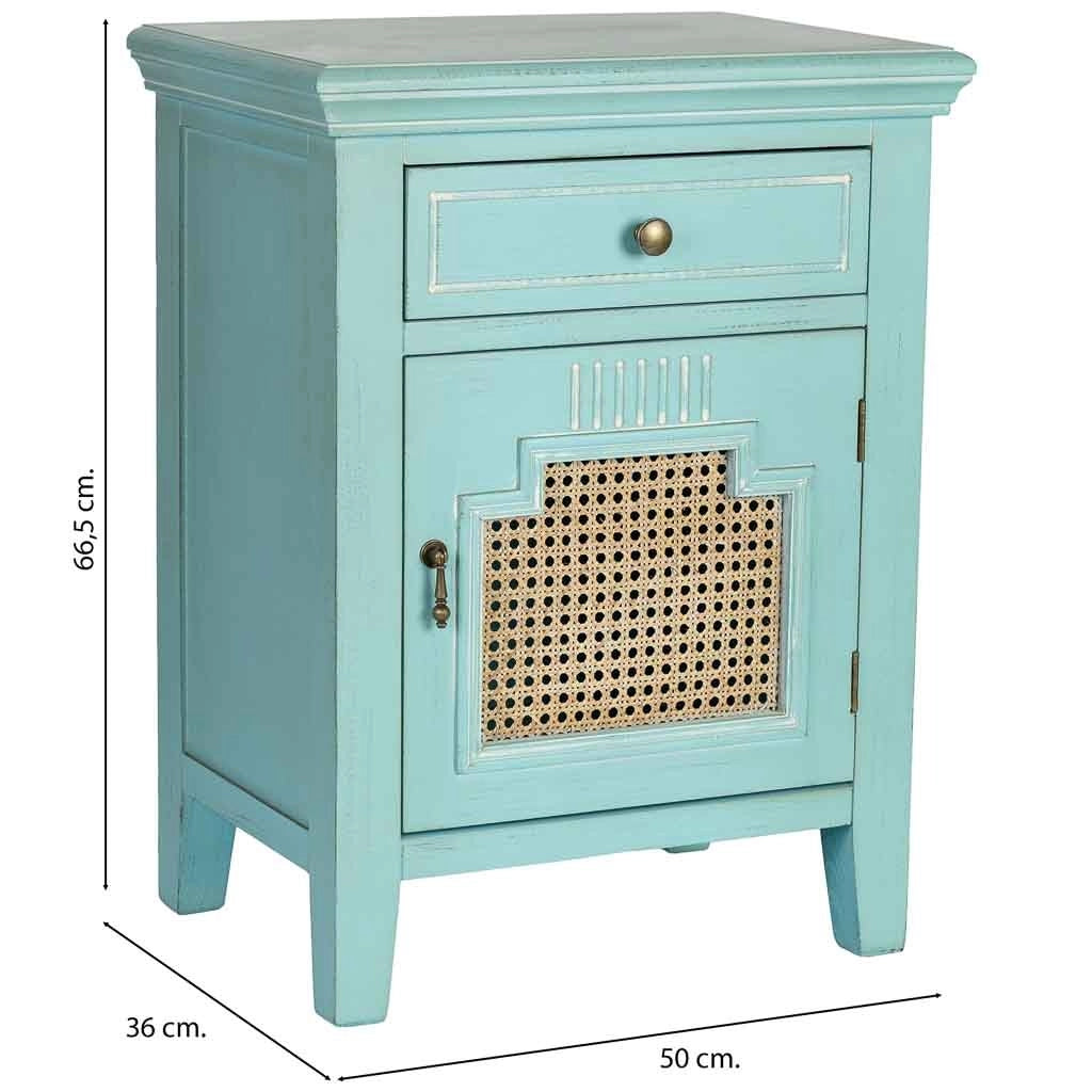 Comodino in legno con 1 anta e 1 cassetto 50x36x66,5h cm