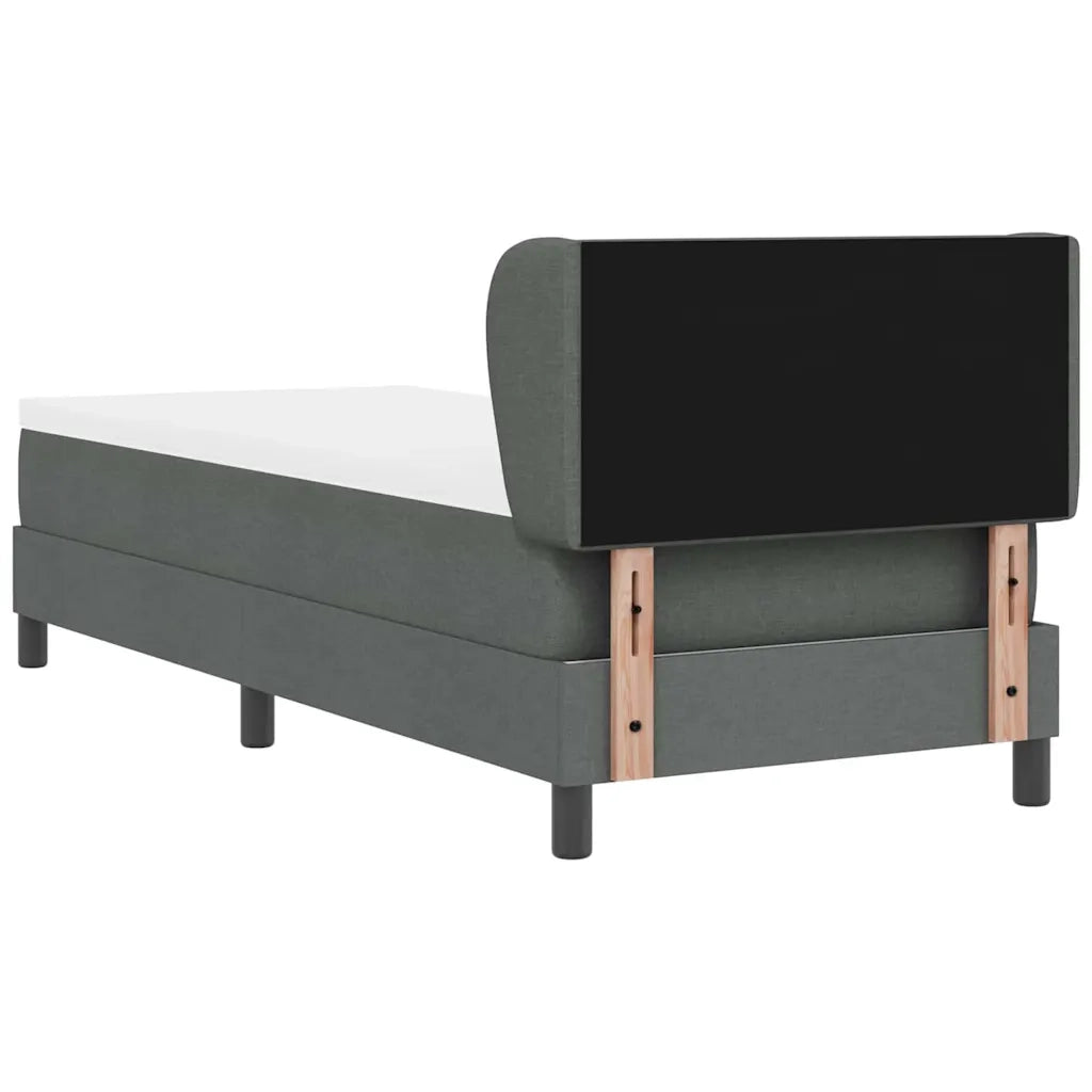Letto a molle con materasso Grigio scuro 80 x 200 cm Tessuto 3340053