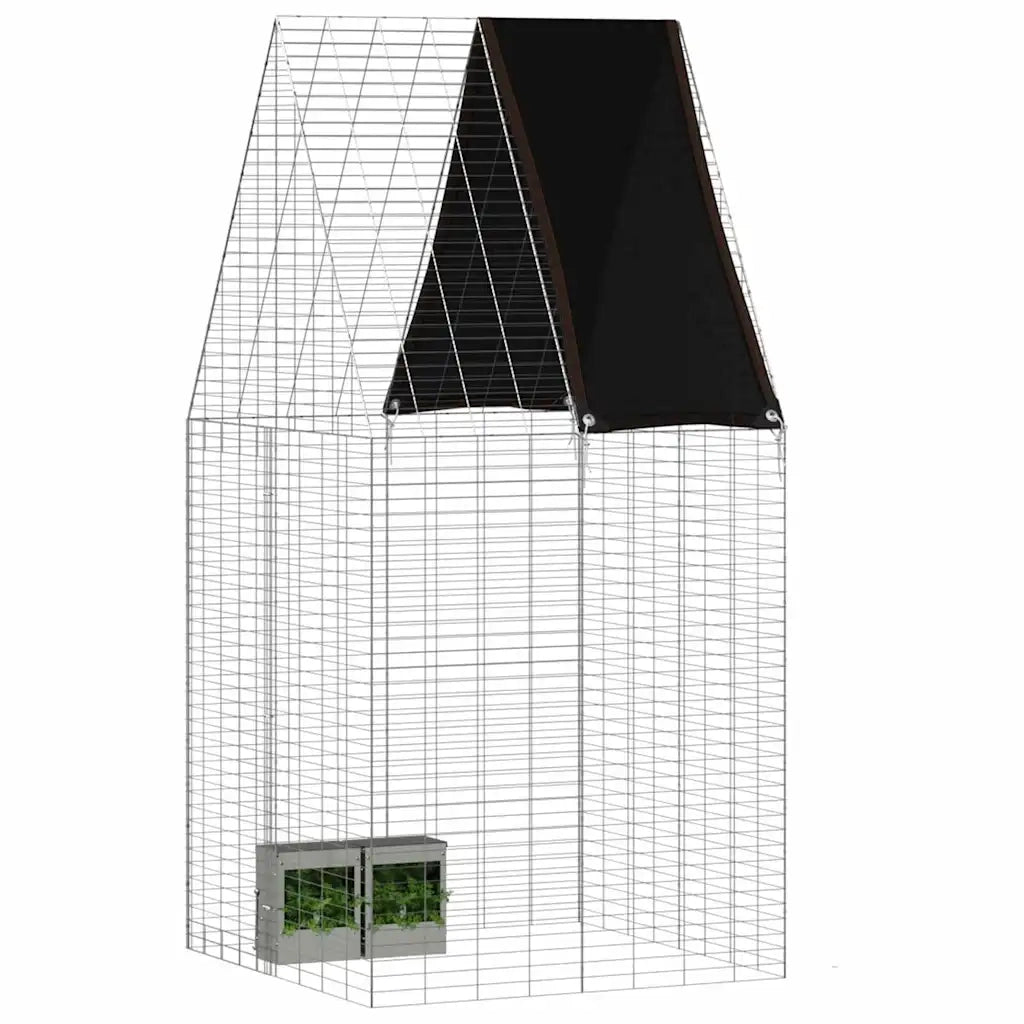 Gabbia per Conigli Argento 100 x 100 x 210 cm Acciaio zincato 42019245