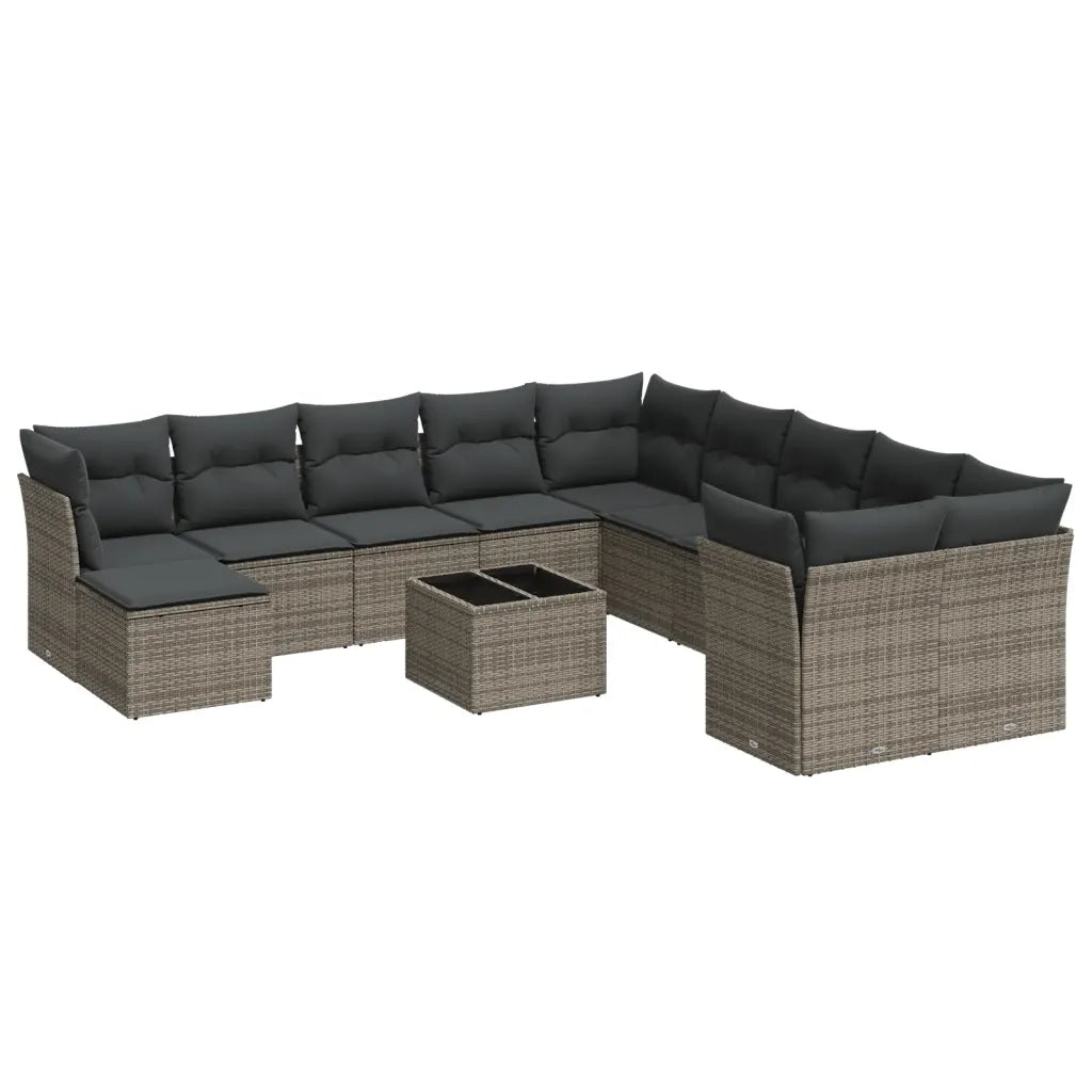 Set Divani da Giardino 12 pz con Cuscini Grigio in Polyrattancod mxl 87478