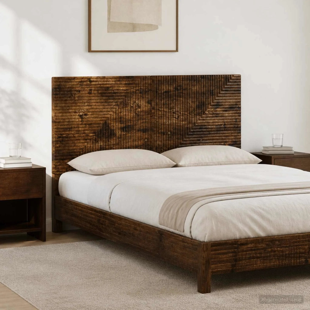 Testiera da Muro HAARLEM Rovere Fumo Legno ingegnerizzato 896970