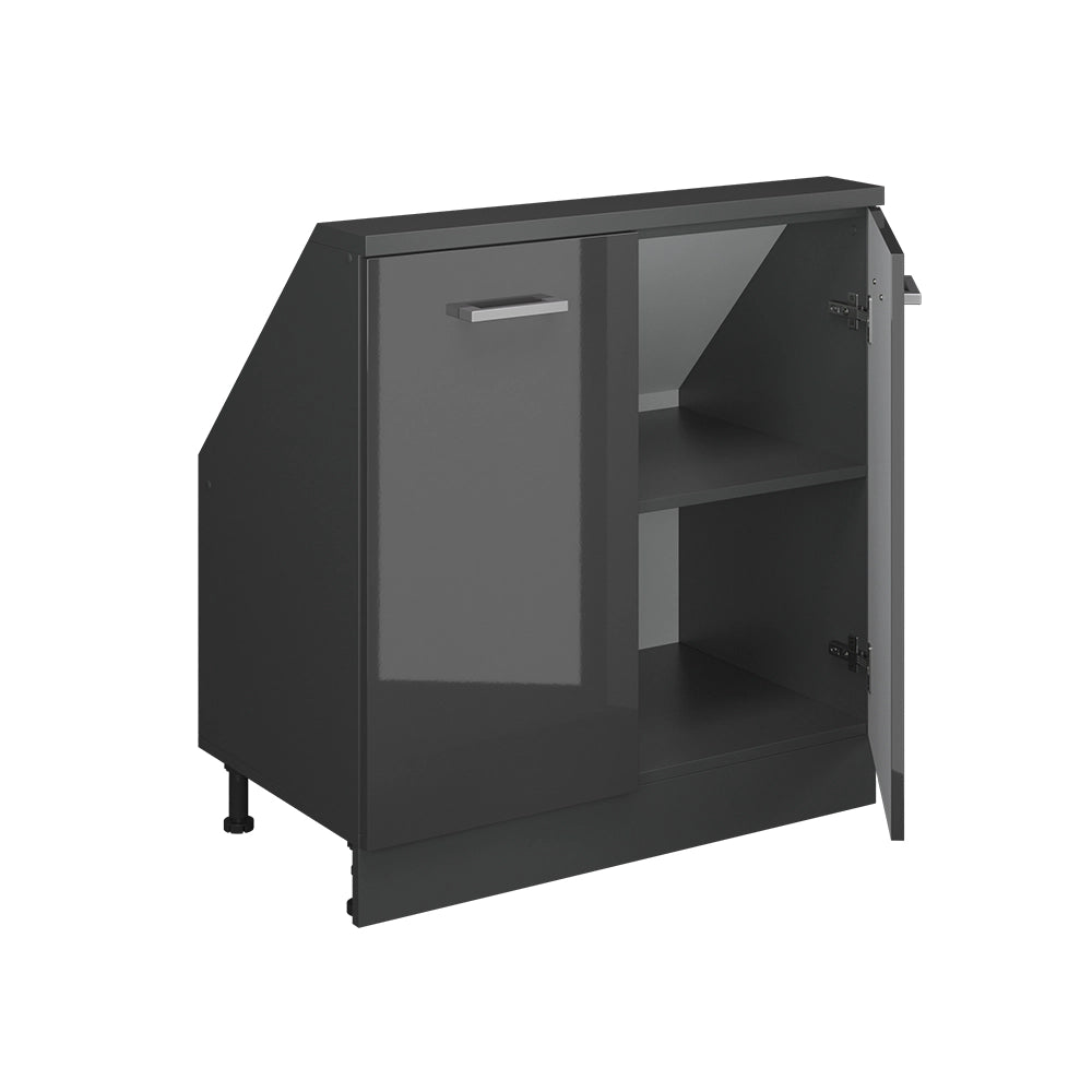 Mobile sottotetto Rion Antracite lucido/Antracite con 2 porte Vicco