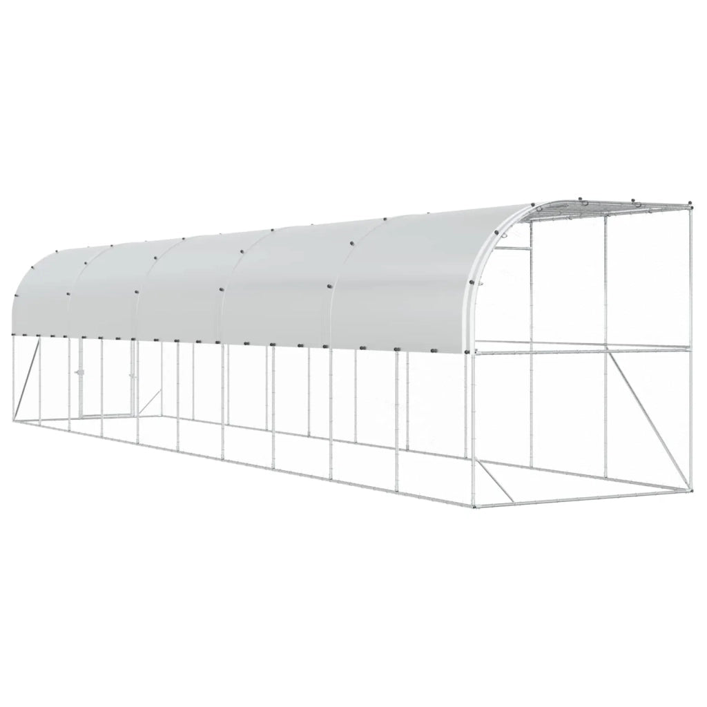 Gabbia per Polli Contro il Muro Argento 600 x 150 x 215 cm 3434739