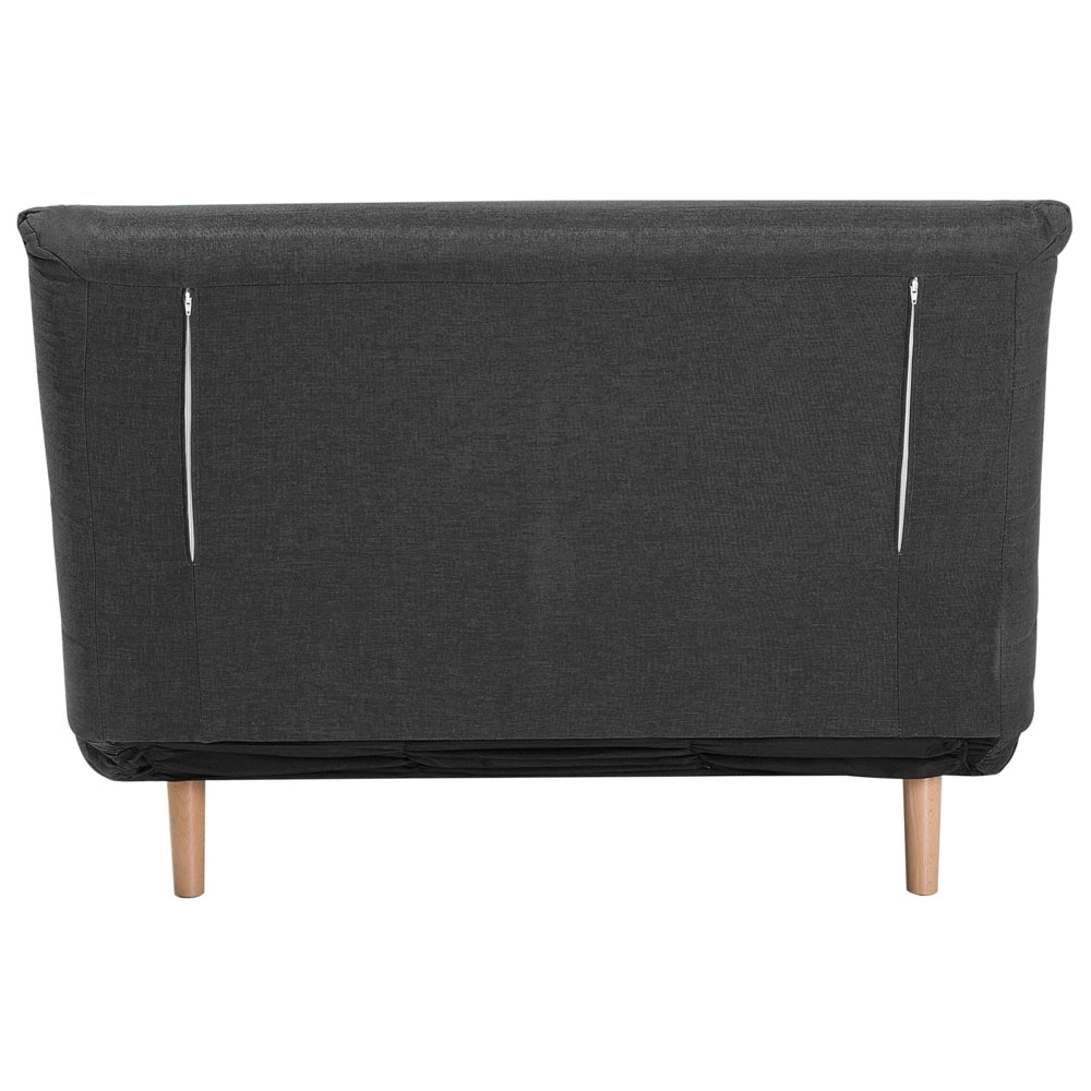 Divano letto piccolo in tessuto grigio scuro 1 posto letto pieghevole senza braccioli scandinavo