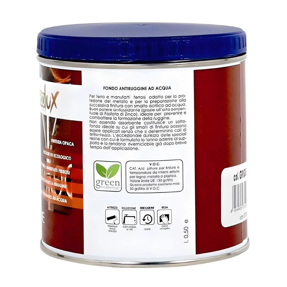Ecolux fondo acrilico antiruggine per ferro riverniciabile *** formato 2.5 lt, confezione 1