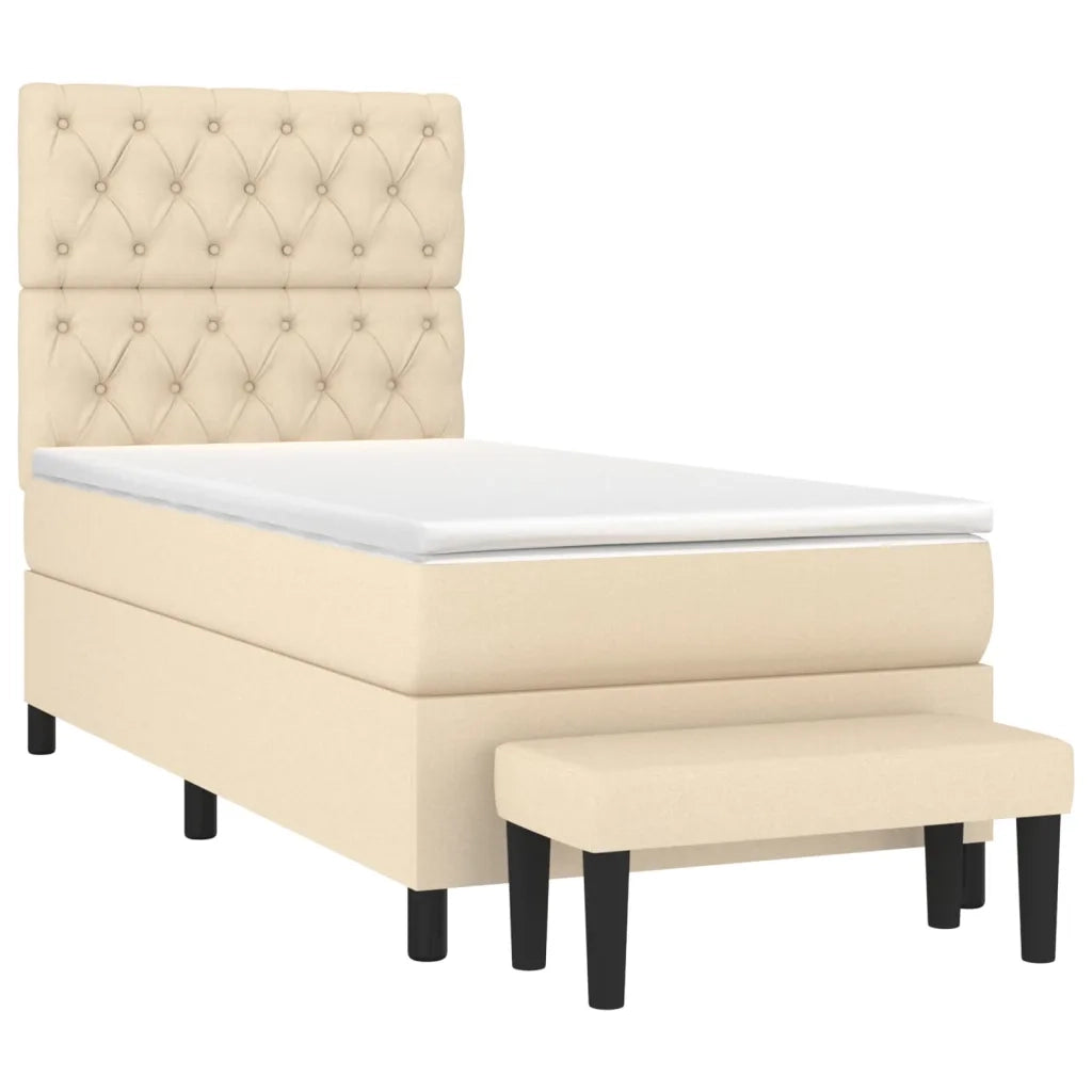 Giroletto a Molle con Materasso Crema 80x200 cm inTessuto 3136794