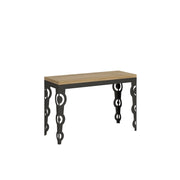 Tavolo apribile 120x45/90 cm Karamay Double telaio Antracite - Quercia Natura