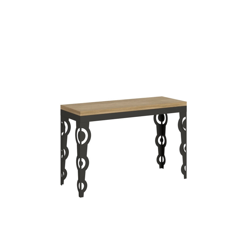 Tavolo apribile 120x45/90 cm Karamay Double telaio Antracite - Quercia Natura