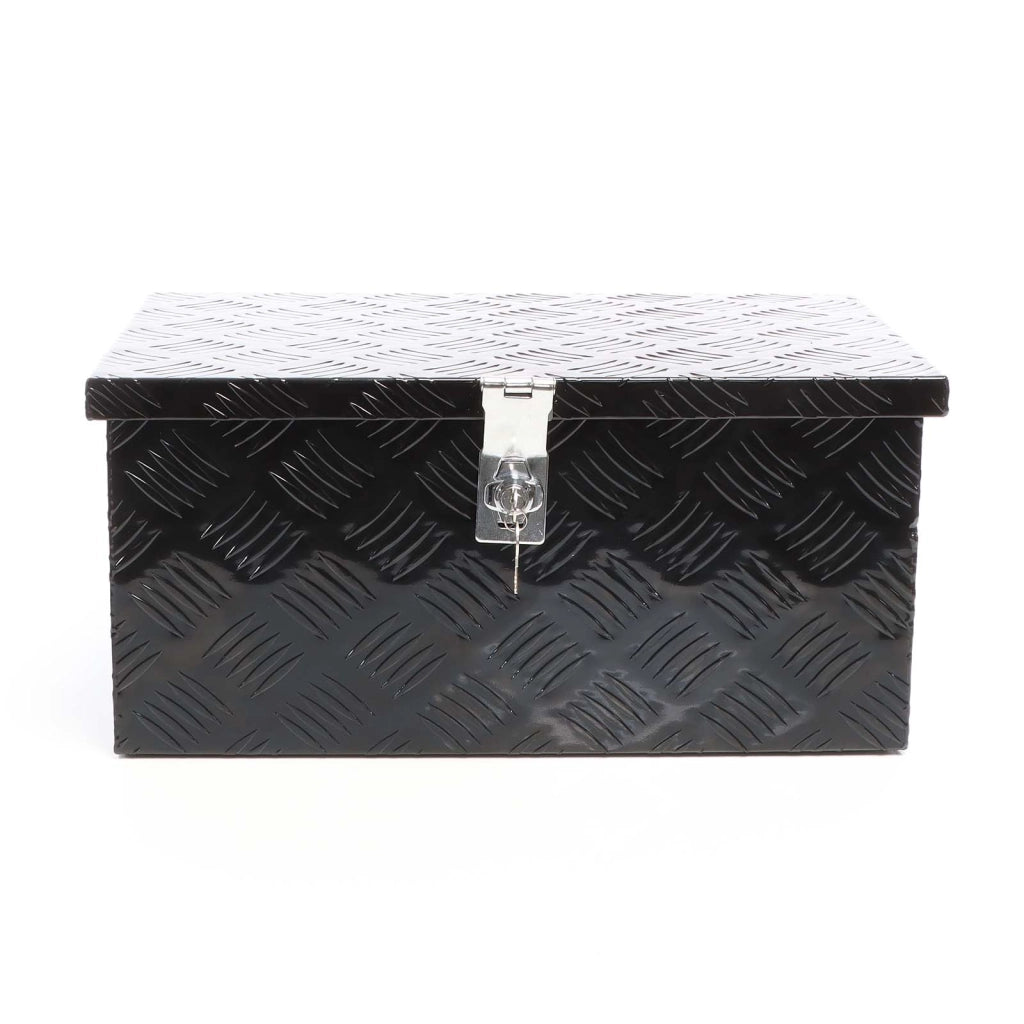 Cassetta portattrezzi in alluminio 50,8x30,5x24cm, nero, con chiave
