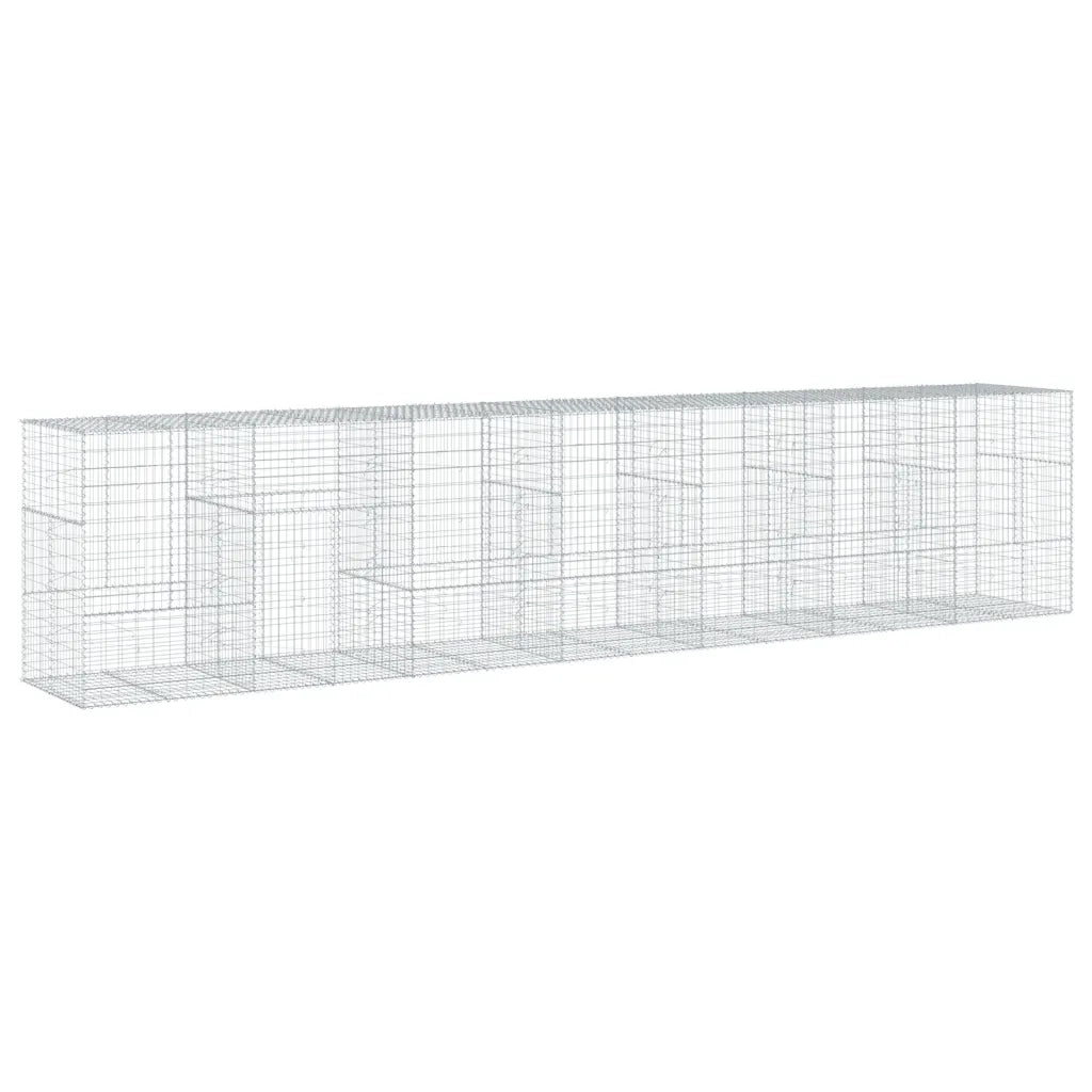 Cesto Gabbione con Copertura 700x100x150 cm in Ferro Zincato 3295219