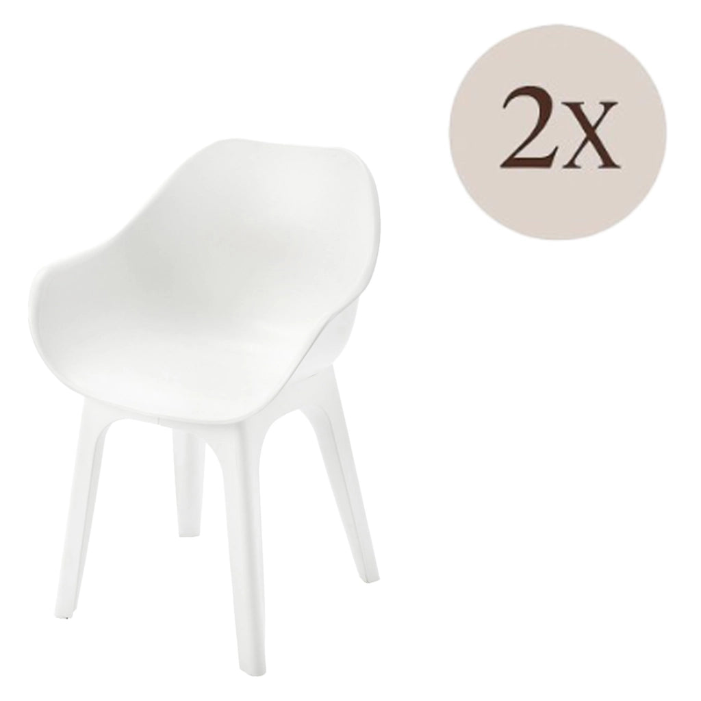 Oakahalla, Sedia da Esterno 2 Sedie Made in Italy, Bianco