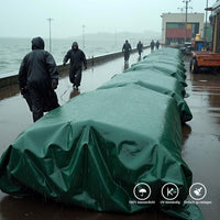 Telone occhiellato verde 4 x 6 m resistente alle intemperie e a raggi UV, impermeabile, robusto telo di protezione in poliestere 650 g/m² con rivestimento in PVC