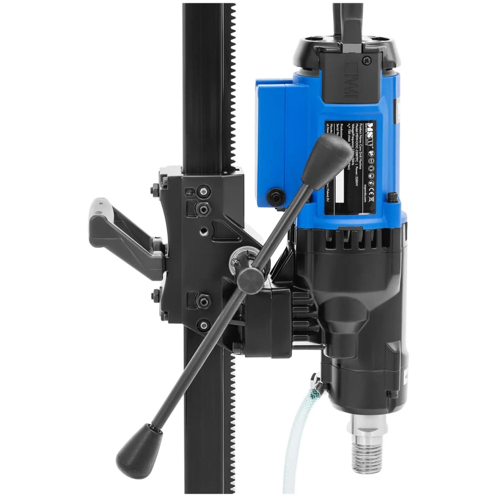 Carotatrice diamantata a secco portatile per calcestruzzo con supporto 3200 watt 750 giri/min alluminio acciaio nero 14_0008542