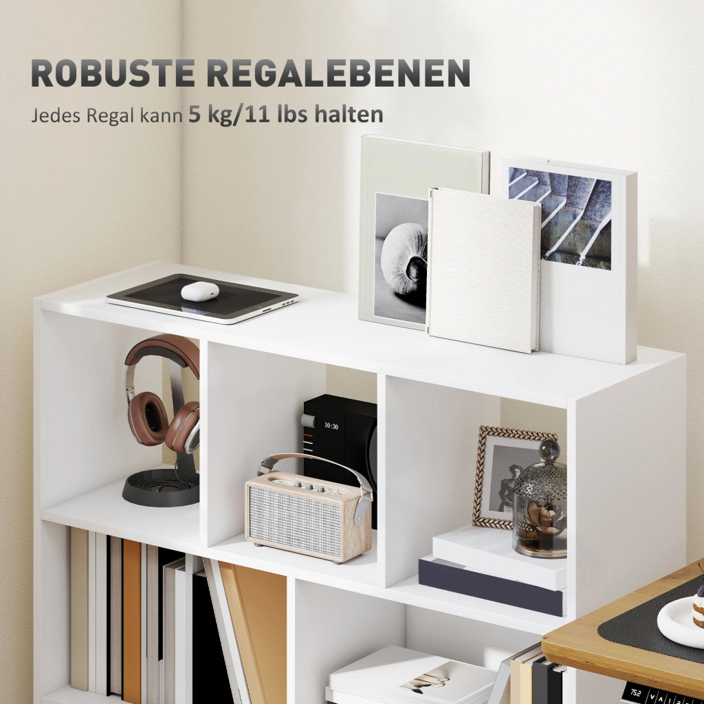 Libreria Scaffale Ripiani ¨C Zephmum ¨C Bianco 97.5x30x100 cm