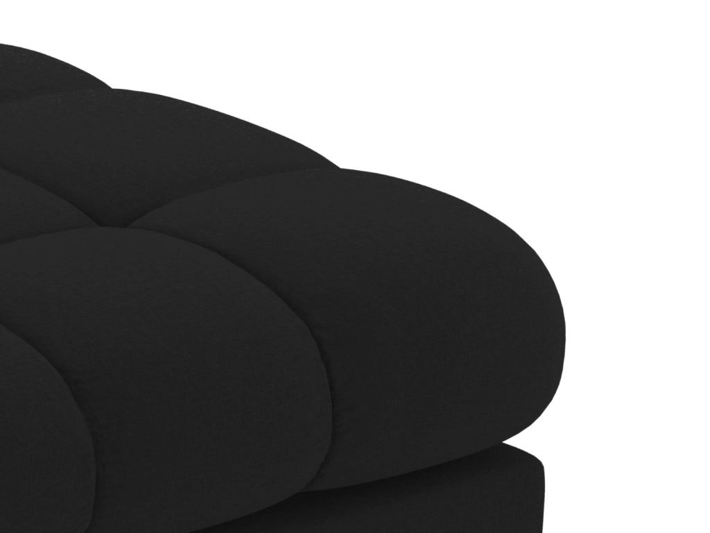 Cosmopolitan Design - Divano angolare destro "Bali" 5 posti in tessuto strutturato nero 